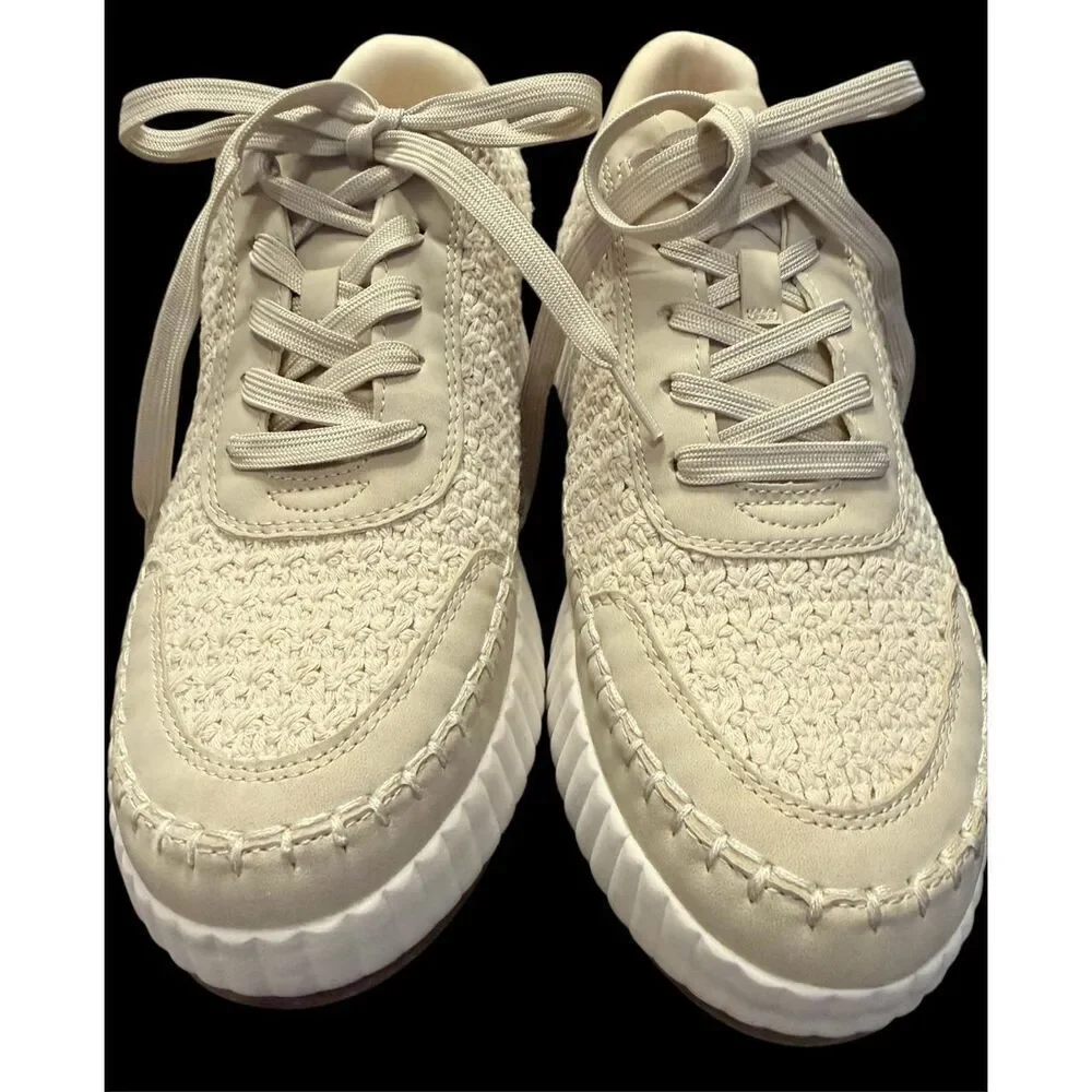 Dolce Vita Dolen Platform Sneakers Textured Knit Upper 9.5 Chunky